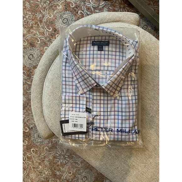 Peter Millar NWT Men’s Val Plaid Button Down Shirt Size XXL